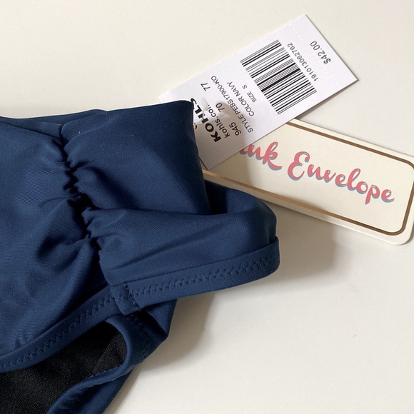 NWT Navy Bikini Bottoms. Fold Over Style - Picture 4 of 5